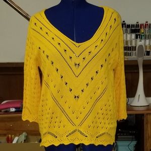 Joseph A. Bright yellow knit top